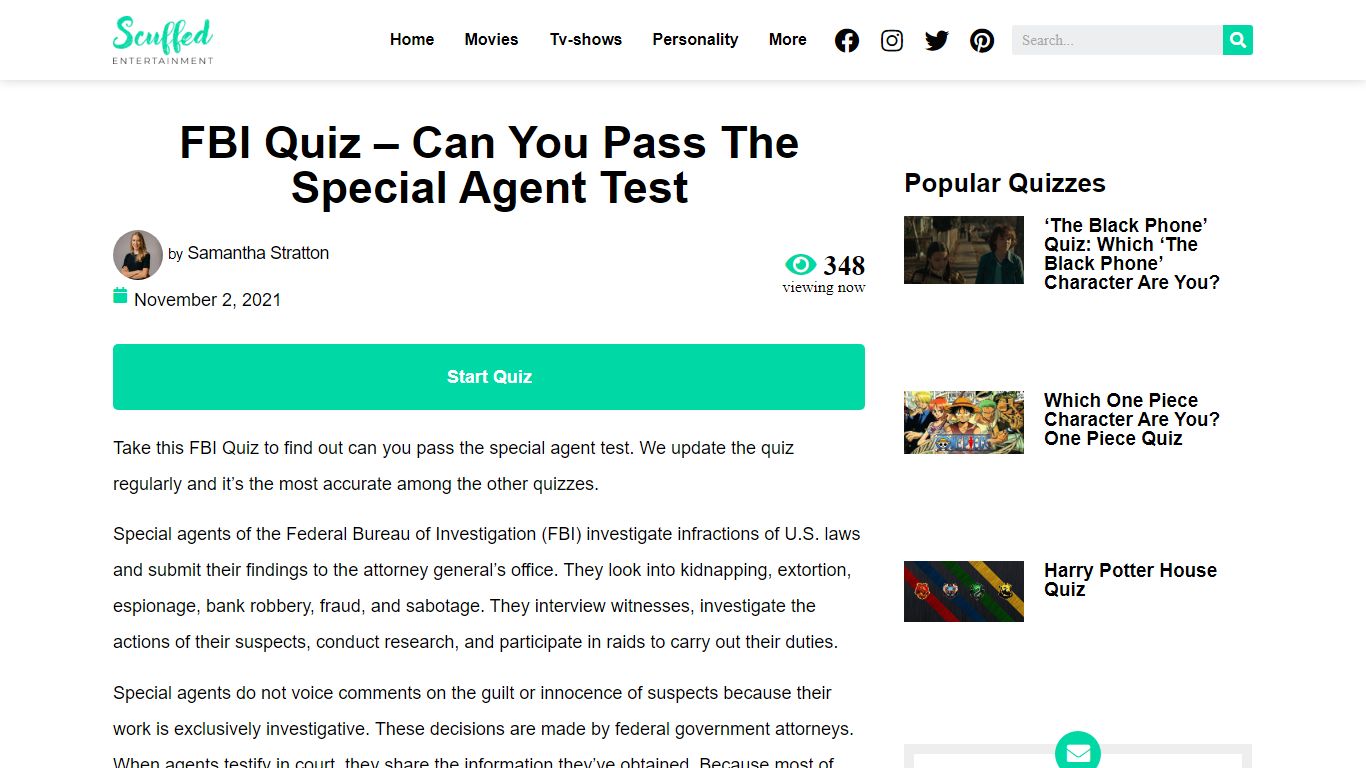 FBI Quiz – Can You Pass The Special Agent Test